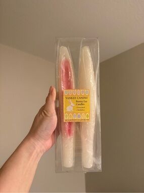 Yankee Candle Bunny Ear Tapper Candles Pink White NWT Spring Easter Rabbit Decor